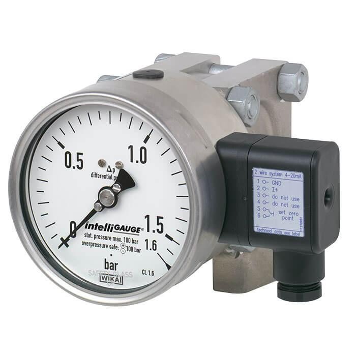 WIKA Differential Pressure Gauge with Output Signal (DPGT43HP.100, DPGT43HP.160)