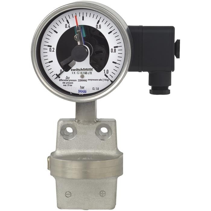 WIKA Differential Pressure Gauge with Switch Contacts (DPGS43.100, DPGS43.160)